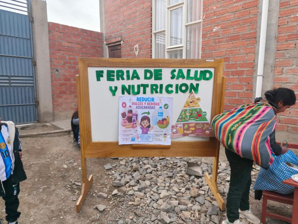 Letrero de Feria de Salud y Nutrición.